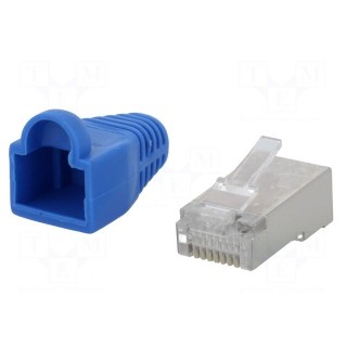 Plug | RJ45 | PIN: 8 | Cat: 5e | shielded,with protection | gold-plated