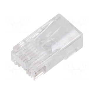 Plug | RJ45 | PIN: 8 | Cat: 6 | pass through | Layout: 8p8c | for cable | IDC