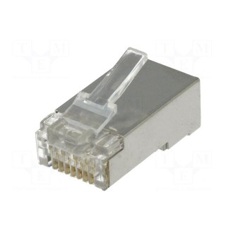 Plug | RJ45 | PIN: 8 | Cat: 6 | shielded | Layout: 8p8c | for cable