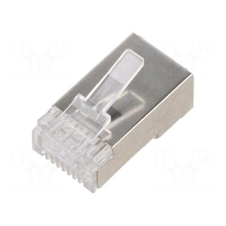 Plug | RJ45 | PIN: 8 | Cat: 6 | shielded | Layout: 8p8c | for cable | IDC