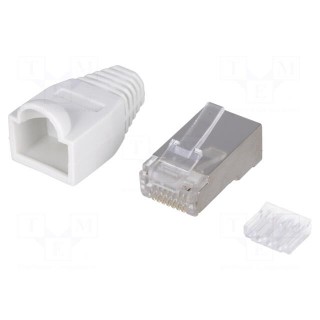 Plug | RJ45 | PIN: 8 | Cat: 6 | shielded,with protection | Layout: 8p8c