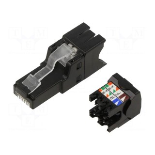 Plug | RJ45 | PIN: 8 | Cat: 6a | Layout: 8p8c | 26AWG÷22AWG | for cable