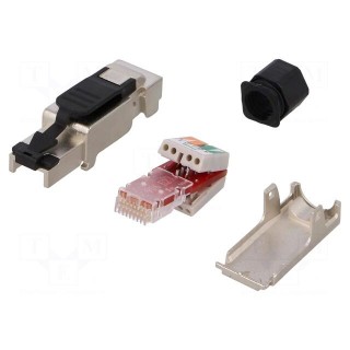 Plug | RJ45 | PIN: 8 | Cat: 6a | shielded | Layout: 8p8c | without tools
