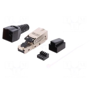 Plug | RJ45 | PIN: 8 | Cat: 6a | shielded | Layout: 8p8c | RJ45 plug | male