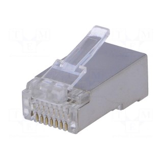 Plug | RJ45 | PIN: 8 | shielded | Contacts: phosphor bronze | UL94V-2