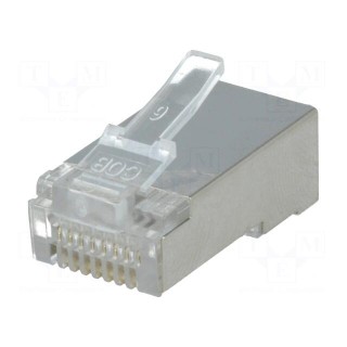 Plug | RJ45 | PIN: 8 | shielded | gold-plated | Layout: 8p8c | 26AWG | IDC