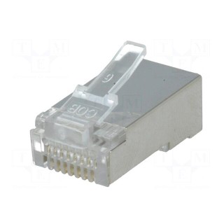 Plug | RJ45 | PIN: 8 | shielded | gold-plated | Layout: 8p8c | 26AWG | IDC