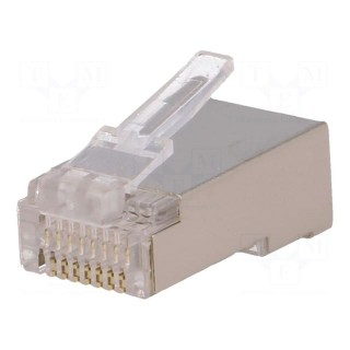 Plug | RJ45 | PIN: 8 | shielded | Layout: 8p8c | IDC,crimped | for cable