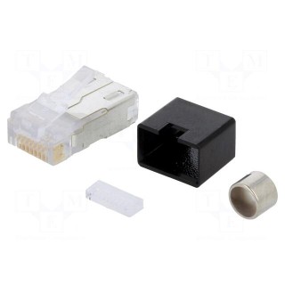 Plug | RJ45 | PIN: 8 | shielded | Layout: 8p8c | IDC,crimped | for cable