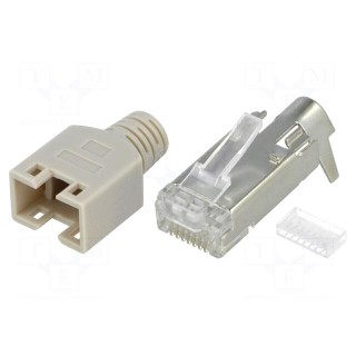 Plug | RJ45 | PIN: 8 | shielded,with strain relief | gold-plated