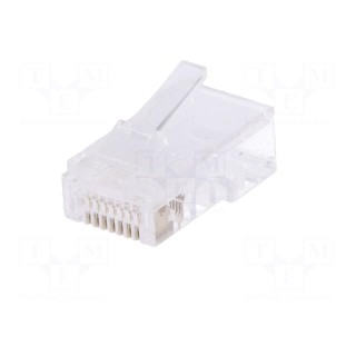 Plug | RJ45 | PIN: 8 | unshielded | gold-plated | Layout: 8p8c | for cable