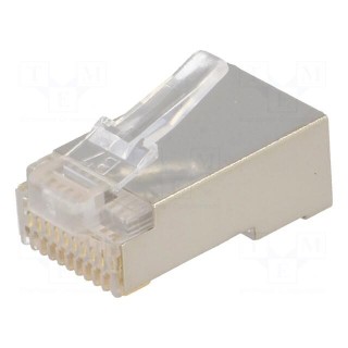 Plug | RJ50 | PIN: 10 | shielded | gold-plated | Layout: 10p10c | IDC
