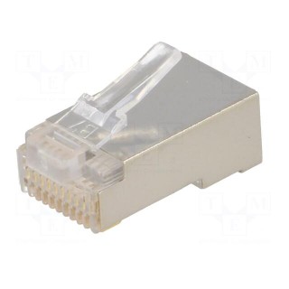 Plug | RJ50 | PIN: 10 | shielded | gold-plated | Layout: 10p10c | IDC