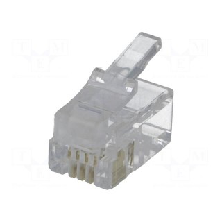 Plug | RJ9 | PIN: 4 | Layout: 4p4c | for cable | IDC,crimped