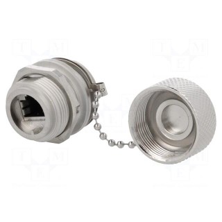 Socket | coupler | PIN: 8 | Cat: 6a | shielded,with protective cap