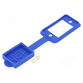 Socket gasket with dust cap | SLIM | blue | 29mm | Gasket: silicone
