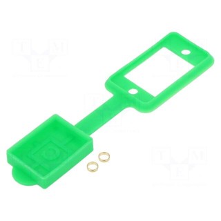 Socket gasket with dust cap | SLIM | green | 29mm | Gasket: silicone
