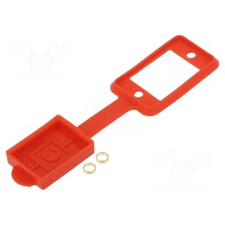 Socket gasket with dust cap | SLIM | red | 29mm | Gasket: silicone