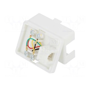 Socket | RJ11 | Layout: 6p4c | surface-mounted,screw,self-adhesive