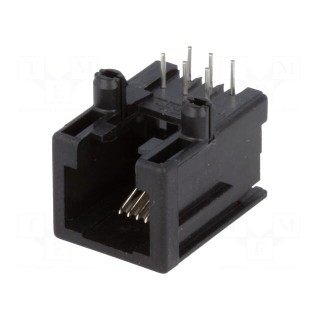 Socket | RJ12 | PIN: 6 | low profile | Layout: 6p6c | THT | on PCBs | 11.5mm