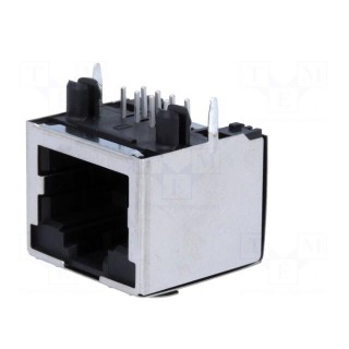 Socket | RJ45 | Cat: 5 | shielded | Layout: 8p8c | THT | angled 90°