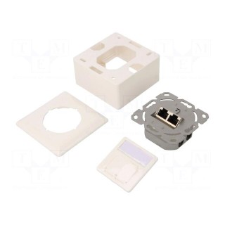 Socket | RJ45 | Cat: 6 | Keystone | RJ45 socket x2 | white | female