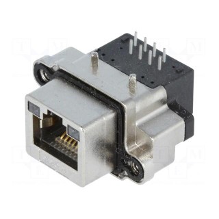 Socket | RJ45 | IP68 | THT | for panel mounting | angled 90°