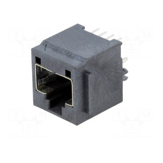 Socket | RJ45 | PIN: 8 | Cat: 3 | shielded | gold-plated | Layout: 8p8c | THT