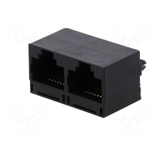 Socket | RJ45 | PIN: 8 | Cat: 5 | Layout: 8p8c | THT | angled