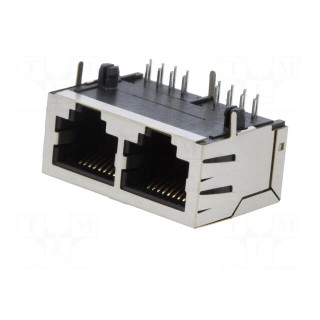 Socket | RJ45 | PIN: 8 | Cat: 5 | Layout: 8p8c | THT | angled