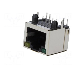 Socket | RJ45 | PIN: 8 | Cat: 5 | shielded | Layout: 8p8c | THT | angled