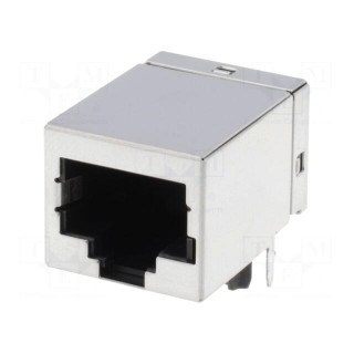 Socket | RJ45 | PIN: 8 | Cat: 5e | shielded | Layout: 8p8c | on PCBs | THT