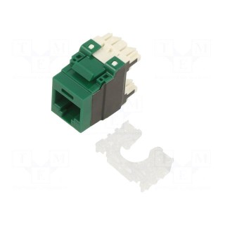 Socket | RJ45 | PIN: 8 | Cat: 6a | Layout: 8p8c | 22AWG÷26AWG | green | IDC