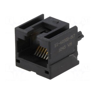 Socket | RJ45 | PIN: 8 | Cat: 6a | Layout: 8p8c | on PCBs | THT | straight