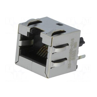 Socket | RJ45 | PIN: 8 | Cat: 6a | shielded | Layout: 8p8c | THT | on PCBs
