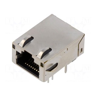 Socket | RJ45 | PIN: 8 | Cat: 6a | shielded,with LED | Layout: 8p8c | THT