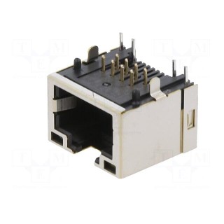 Socket | RJ45 | PIN: 8 | gold-plated | Layout: 8p8c | on PCBs | THT