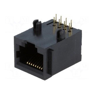 Socket | RJ45 | PIN: 8 | Layout: 8p8c | on PCBs,PCB snap | THT