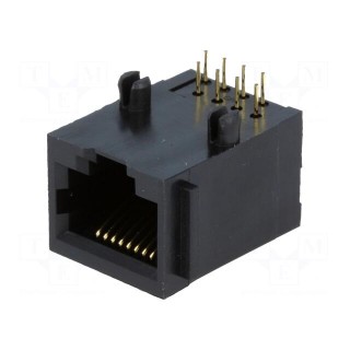 Socket | RJ45 | PIN: 8 | Layout: 8p8c | on PCBs,PCB snap | THT