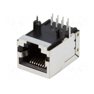 Socket | RJ45 | PIN: 8 | shielded | Layout: 8p8c | on PCBs | THT