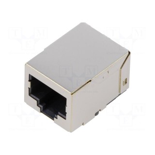 Socket | RJ45 | PIN: 8 | shielded | Layout: 8p8c | on PCBs,PCB snap | THT