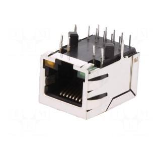 Socket | RJ45 | PIN: 8 | shielded,with LED | Layout: 8p8c | THT