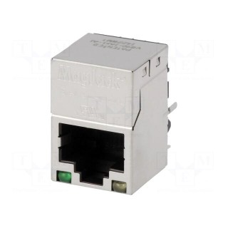 Socket | RJ45 | PIN: 8 | shielded,with LED | Layout: 8p8c | on PCBs | THT