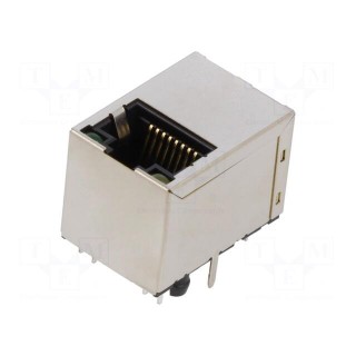 Socket | RJ45 | PIN: 8 | shielded,with LED | Layout: 8p8c | THT | straight