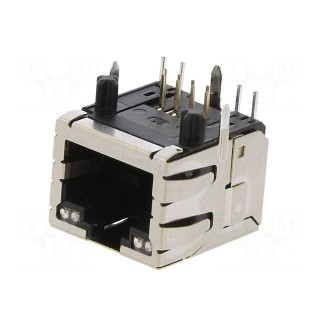 Socket | RJ45 | PIN: 8 | with LED | gold-plated | Layout: 8p8c | on PCBs