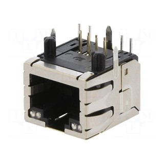 Socket | RJ45 | PIN: 8 | with LED | gold-plated | Layout: 8p8c | on PCBs