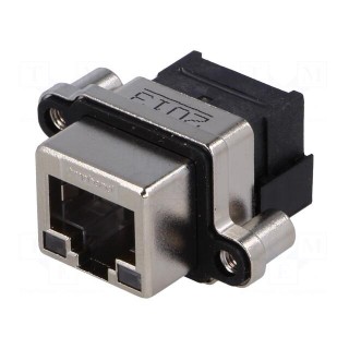 Socket | RJ45 | UL94V-0 | IP67 | THT | for panel mounting | angled 90°