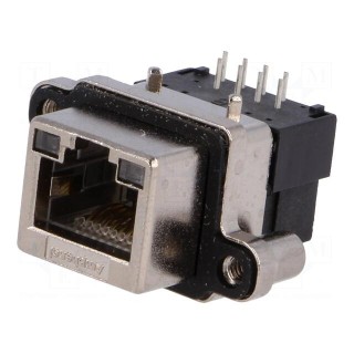 Socket | RJ45 | UL94V-0 | IP67 | THT | for panel mounting | angled 90°