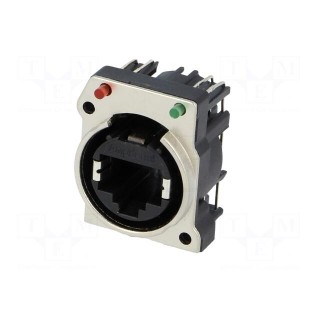 Socket | RJ45 | XLRnet | Cat: 5e | with LED,with push button | THT