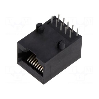 Socket | RJ50 | PIN: 10 | Layout: 10p10c | on PCBs | THT | angled 90°